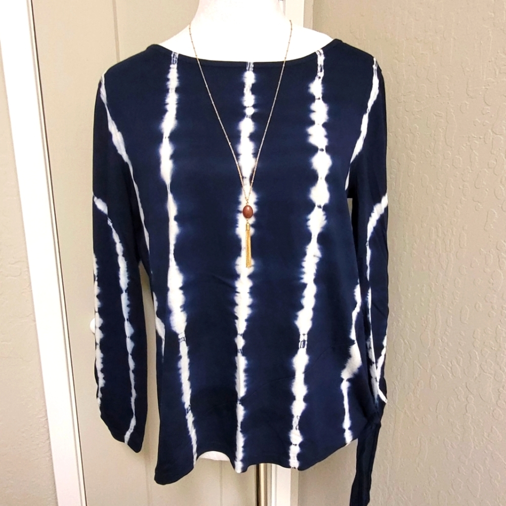 Multiples Tie Dye Beachy 3/4 Sleeve Lightweight Top Size Small